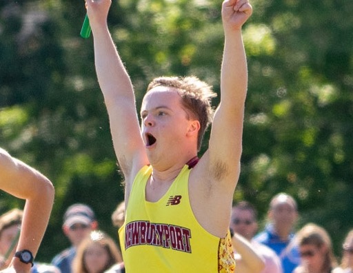 Student at track meet